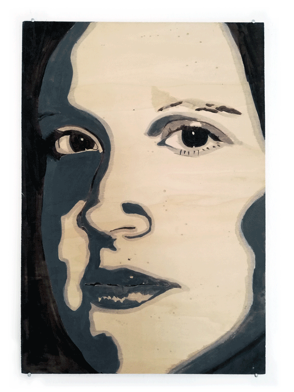 Portraits auf Holz, Serie von Hannah Jennewein, 2005